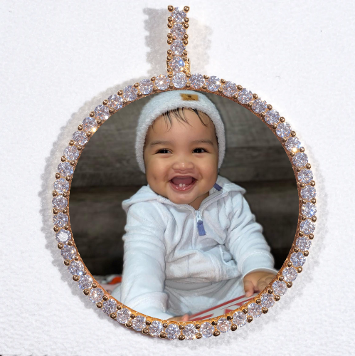 LARGE 3D CIRCLE CUSTOM PICTURE PENDANT
