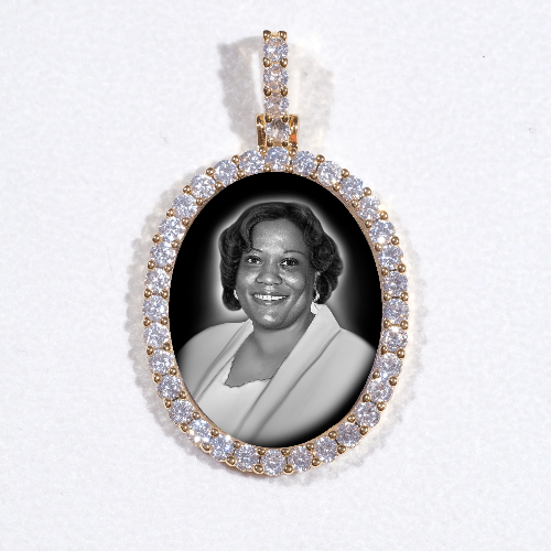 3D Oval Custom Picture Pendant