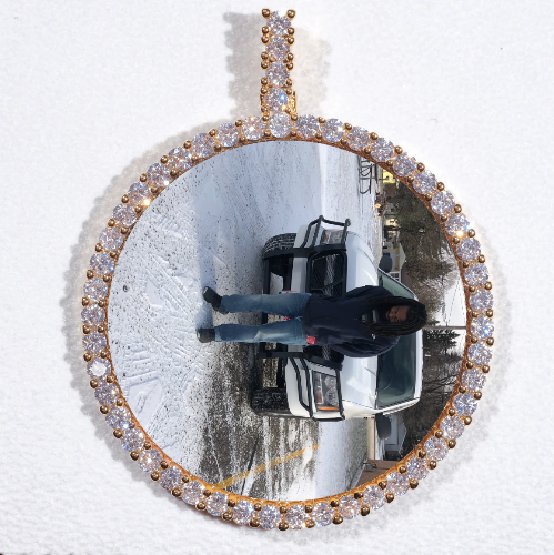 LARGE 3D CIRCLE CUSTOM PICTURE PENDANT
