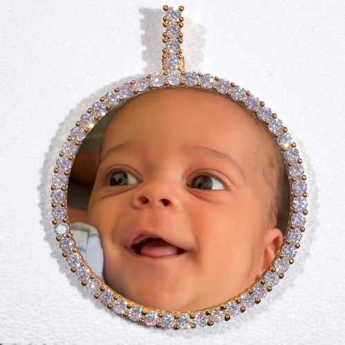 LARGE 3D CIRCLE CUSTOM PICTURE PENDANT