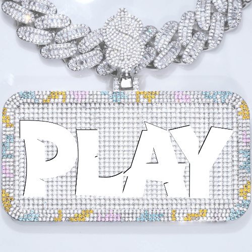 CUSTOM LETTER NECKLACE 3D COLORFUL SQUARE