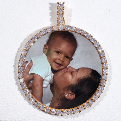 LARGE 3D CIRCLE CUSTOM PICTURE PENDANT