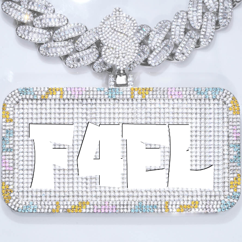 CUSTOM LETTER NECKLACE 3D COLORFUL SQUARE