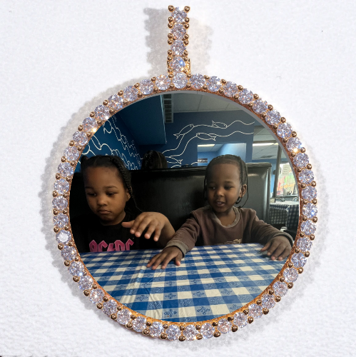 LARGE 3D CIRCLE CUSTOM PICTURE PENDANT