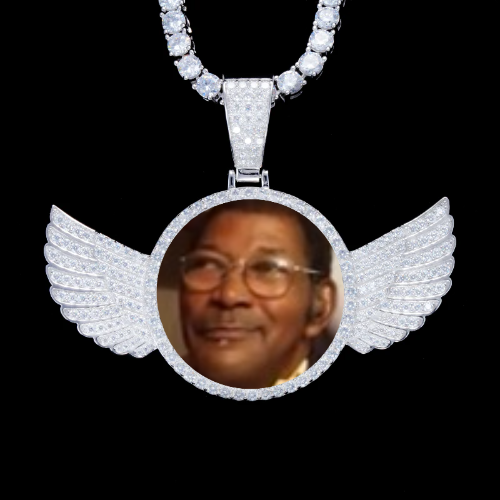 925S & VVS Moissanite 3D Wing Custom Picture Pendant