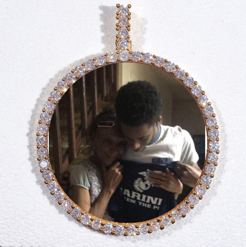 LARGE 3D CIRCLE CUSTOM PICTURE PENDANT