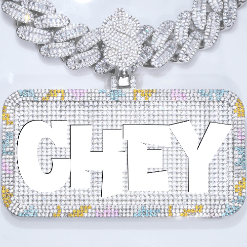 CUSTOM LETTER NECKLACE 3D COLORFUL SQUARE