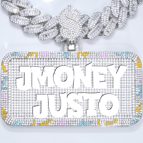 CUSTOM LETTER NECKLACE 3D COLORFUL SQUARE