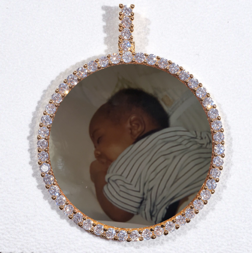 LARGE 3D CIRCLE CUSTOM PICTURE PENDANT