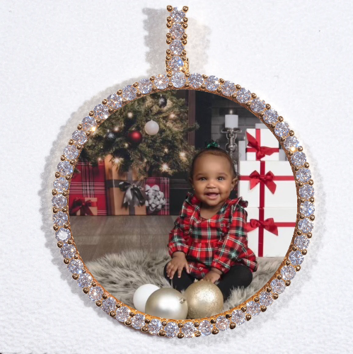 LARGE 3D CIRCLE CUSTOM PICTURE PENDANT