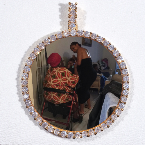 LARGE 3D CIRCLE CUSTOM PICTURE PENDANT