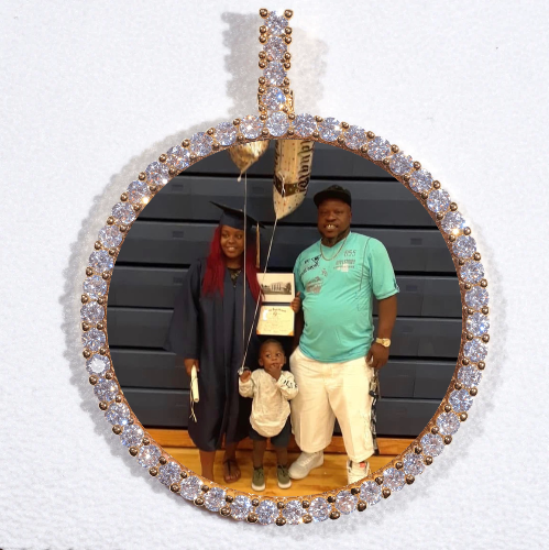 LARGE 3D CIRCLE CUSTOM PICTURE PENDANT