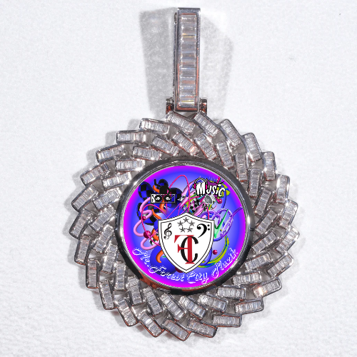 Large 3D Baguette Custom Picture Pendant