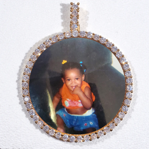 LARGE 3D CIRCLE CUSTOM PICTURE PENDANT
