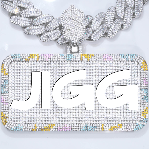 CUSTOM LETTER NECKLACE 3D COLORFUL SQUARE