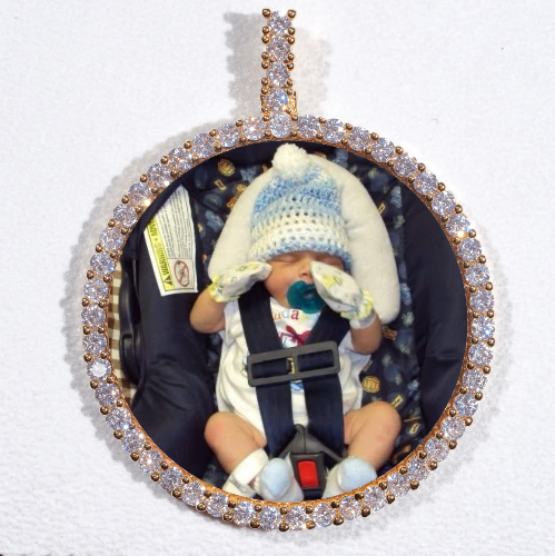 LARGE 3D CIRCLE CUSTOM PICTURE PENDANT