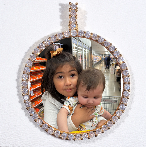LARGE 3D CIRCLE CUSTOM PICTURE PENDANT