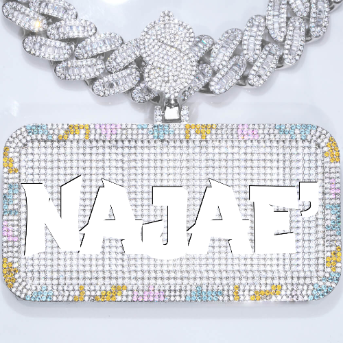 CUSTOM LETTER NECKLACE 3D COLORFUL SQUARE