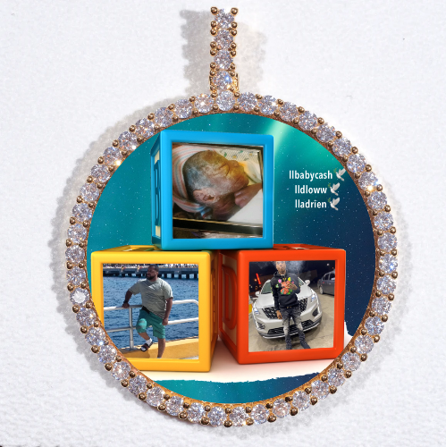 LARGE 3D CIRCLE CUSTOM PICTURE PENDANT