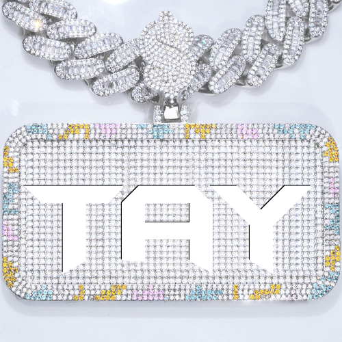 CUSTOM LETTER NECKLACE 3D COLORFUL SQUARE