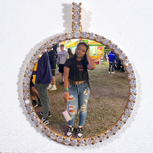 LARGE 3D CIRCLE CUSTOM PICTURE PENDANT