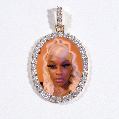 3D Oval Custom Picture Pendant
