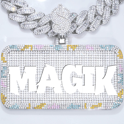 CUSTOM LETTER NECKLACE 3D COLORFUL SQUARE