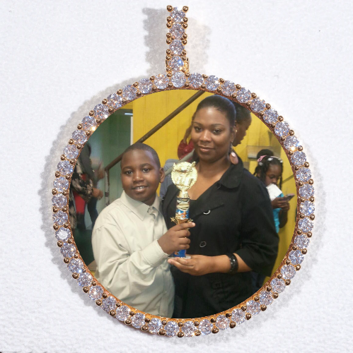 LARGE 3D CIRCLE CUSTOM PICTURE PENDANT