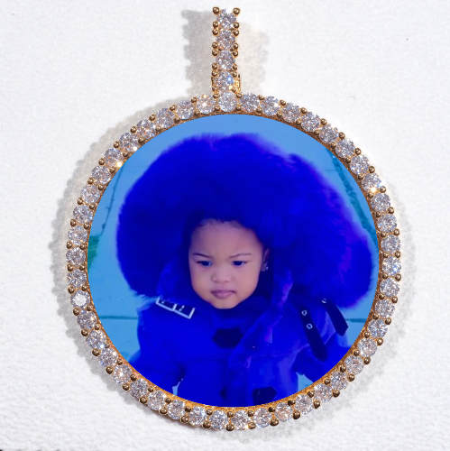 LARGE 3D CIRCLE CUSTOM PICTURE PENDANT