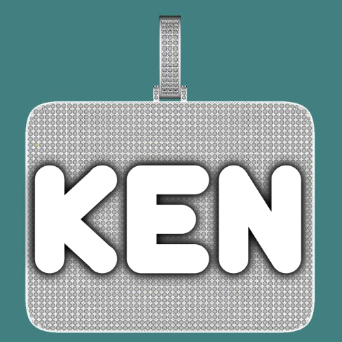 CUSTOM LETTER NECKLACE 3D BIG SQUARE