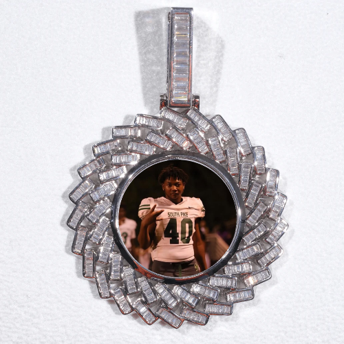 Large 3D Baguette Custom Picture Pendant