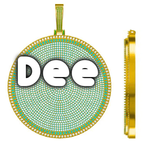 CUSTOM LETTER NECKLACE 3D BIG DISC