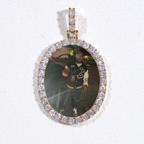 3D Oval Custom Picture Pendant