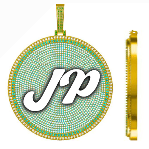 CUSTOM LETTER NECKLACE 3D BIG DISC