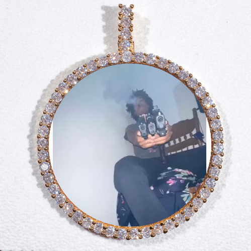 LARGE 3D CIRCLE CUSTOM PICTURE PENDANT