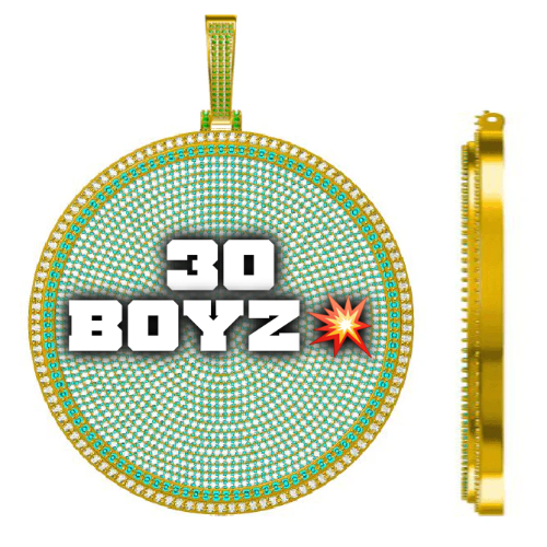 CUSTOM LETTER NECKLACE 3D BIG DISC