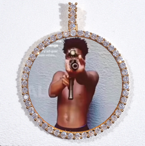 LARGE 3D CIRCLE CUSTOM PICTURE PENDANT