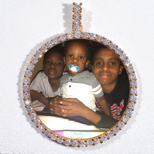 LARGE 3D CIRCLE CUSTOM PICTURE PENDANT