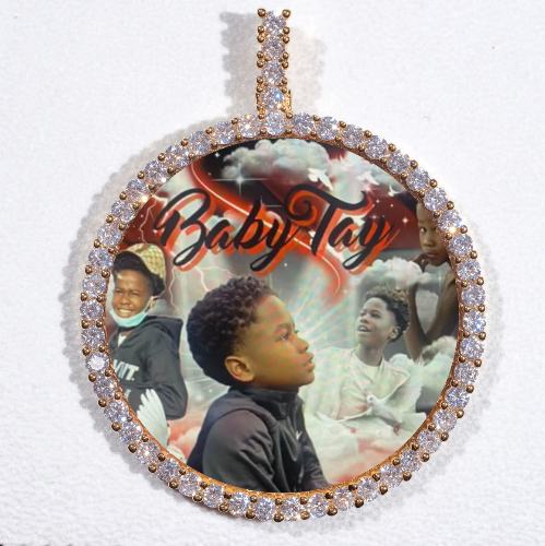 LARGE 3D CIRCLE CUSTOM PICTURE PENDANT