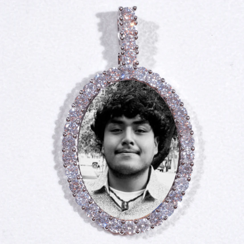 Large 3D Oval Custom Picture Pendant