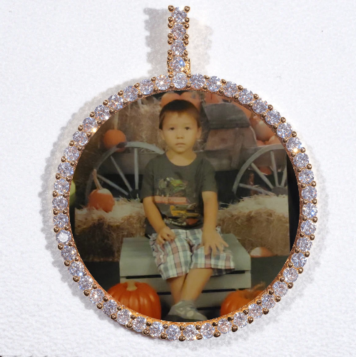 LARGE 3D CIRCLE CUSTOM PICTURE PENDANT