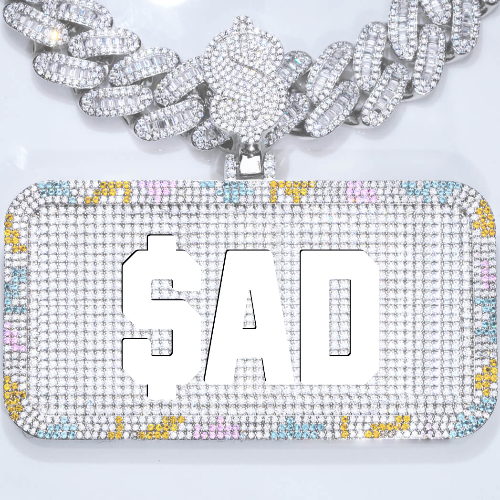 CUSTOM LETTER NECKLACE 3D COLORFUL SQUARE