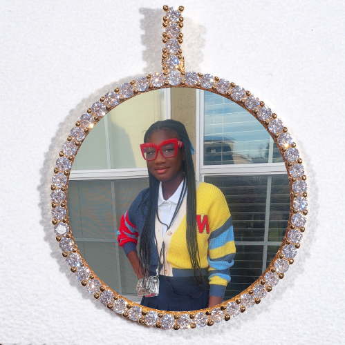 LARGE 3D CIRCLE CUSTOM PICTURE PENDANT