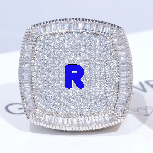 CUSTOM LETTER 3D ICED RING