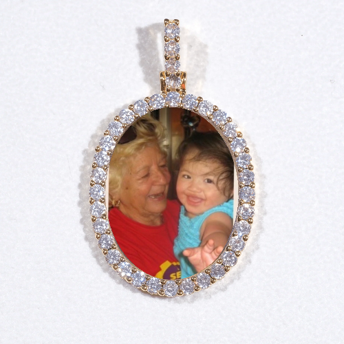 3D Oval Custom Picture Pendant