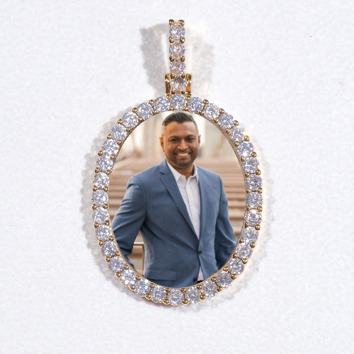 3D Oval Custom Picture Pendant