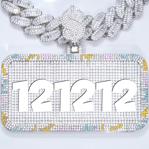 CUSTOM LETTER NECKLACE 3D COLORFUL SQUARE