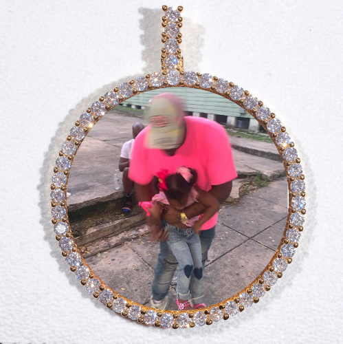 LARGE 3D CIRCLE CUSTOM PICTURE PENDANT