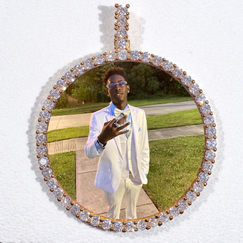LARGE 3D CIRCLE CUSTOM PICTURE PENDANT