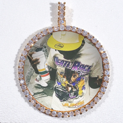 LARGE 3D CIRCLE CUSTOM PICTURE PENDANT